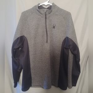 Men’s XL 1/2 zip Spyder Outbound Sweater Jacket Gray & Black